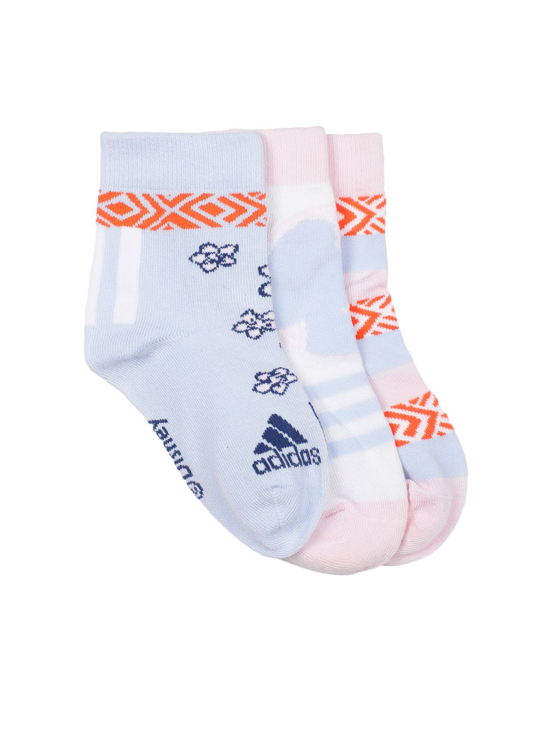 ADIDAS Girls Pack Of 3 Printed axDISN MOANA SO Training Ankle Length Socks-picture-33