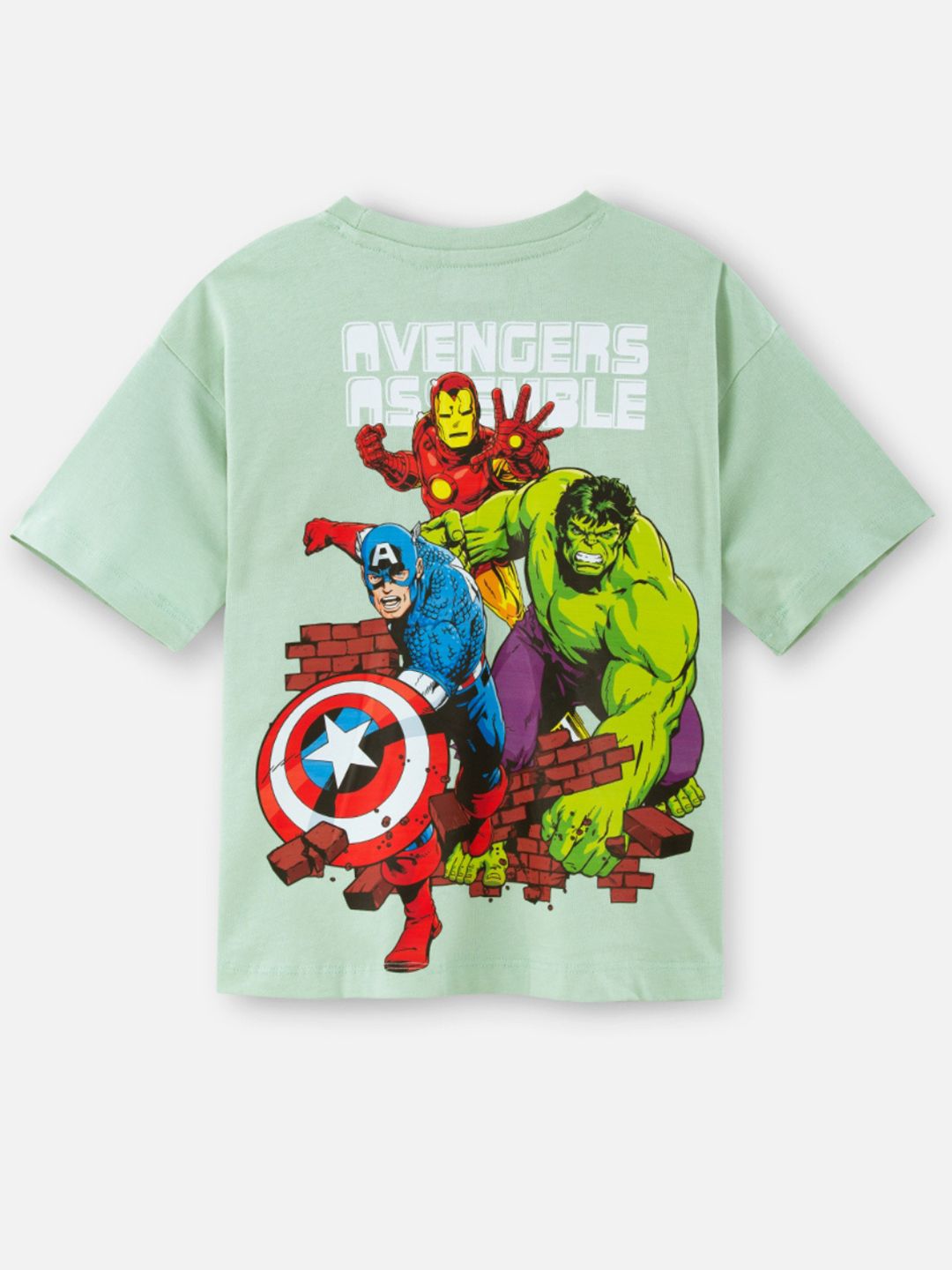 Nap Chief Kids Marvel Graphic Printed Round Neck Cotton Oversized T-shirt