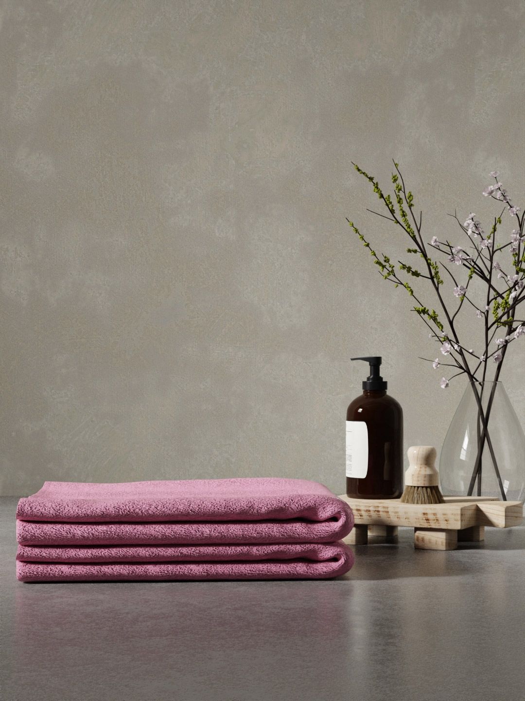MAXNAP Sleep Support Pink 2 Pieces Terry Cotton 550 GSM Towel Set-picture-42