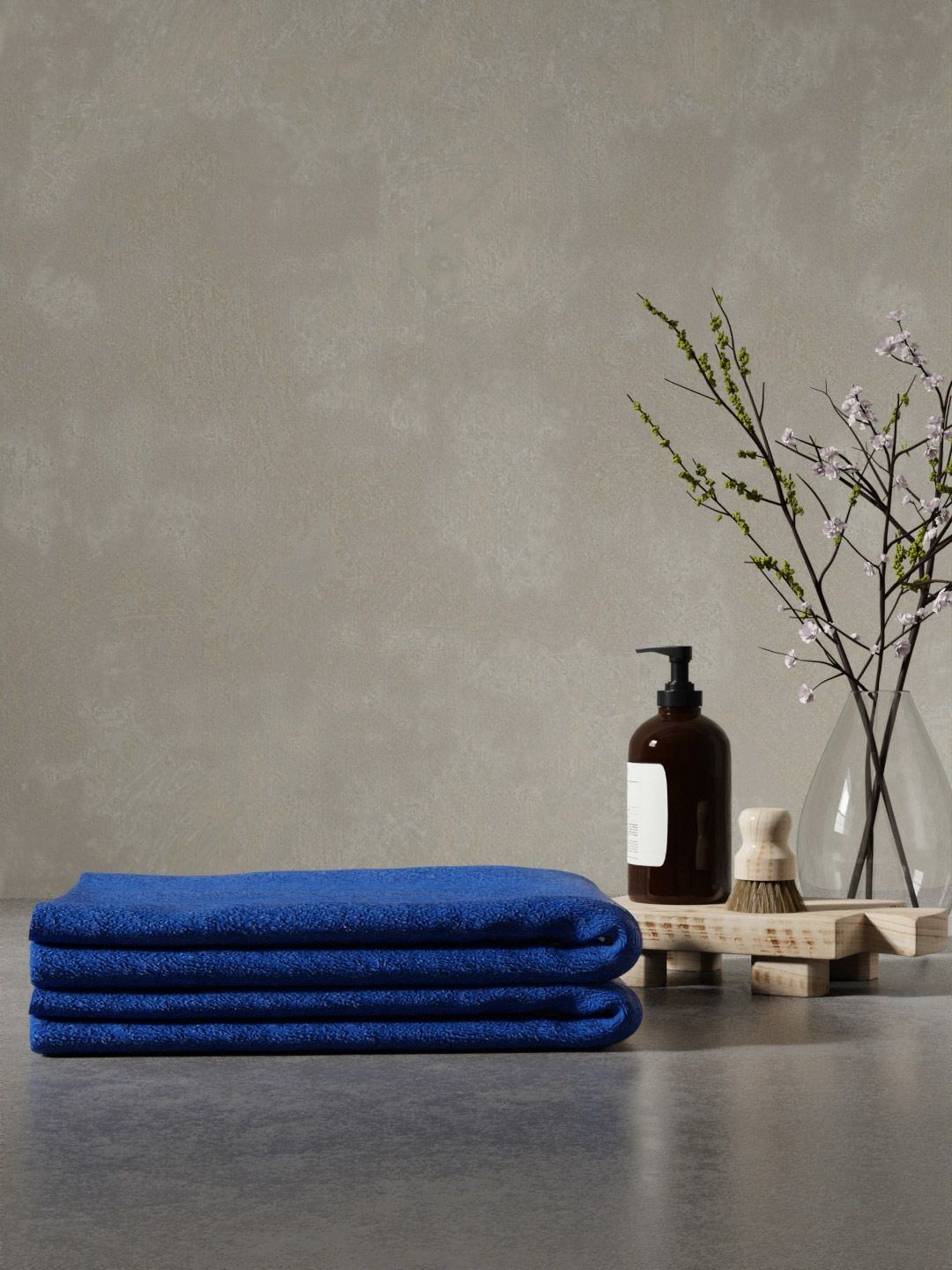 MAXNAP Sleep Support Navy Blue Terry Cotton Hand Towel