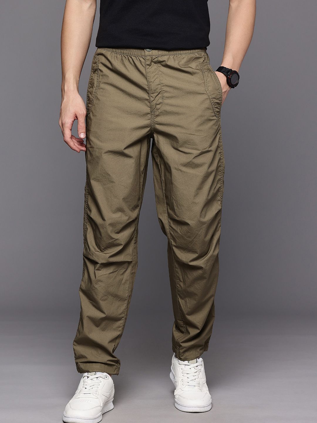 Allen Solly Men Pure Cotton Comfort Straight Fit Chinos Trousers-picture-33