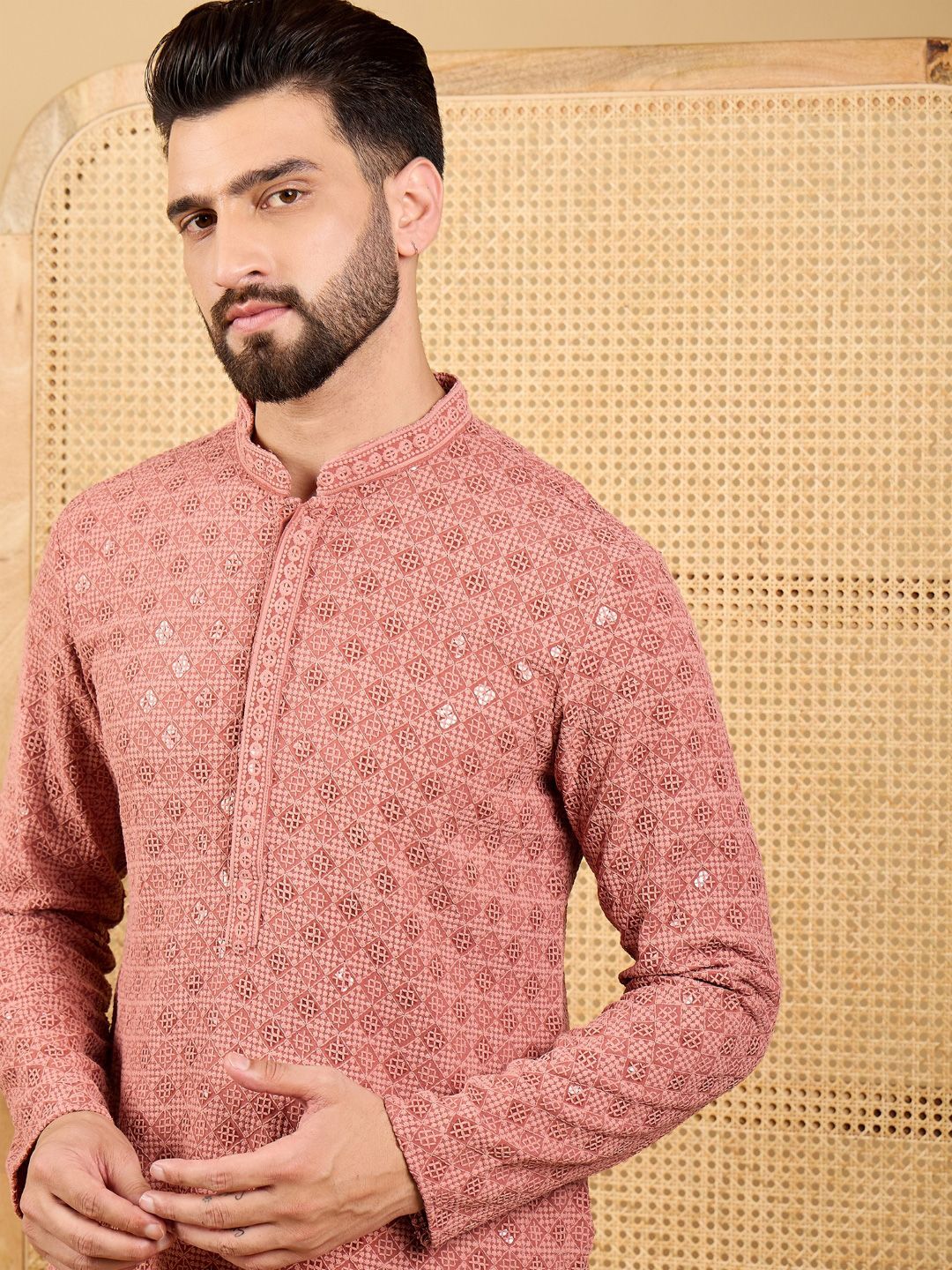 House of Pataudi Men Embellished Straight Kurta-picture-13