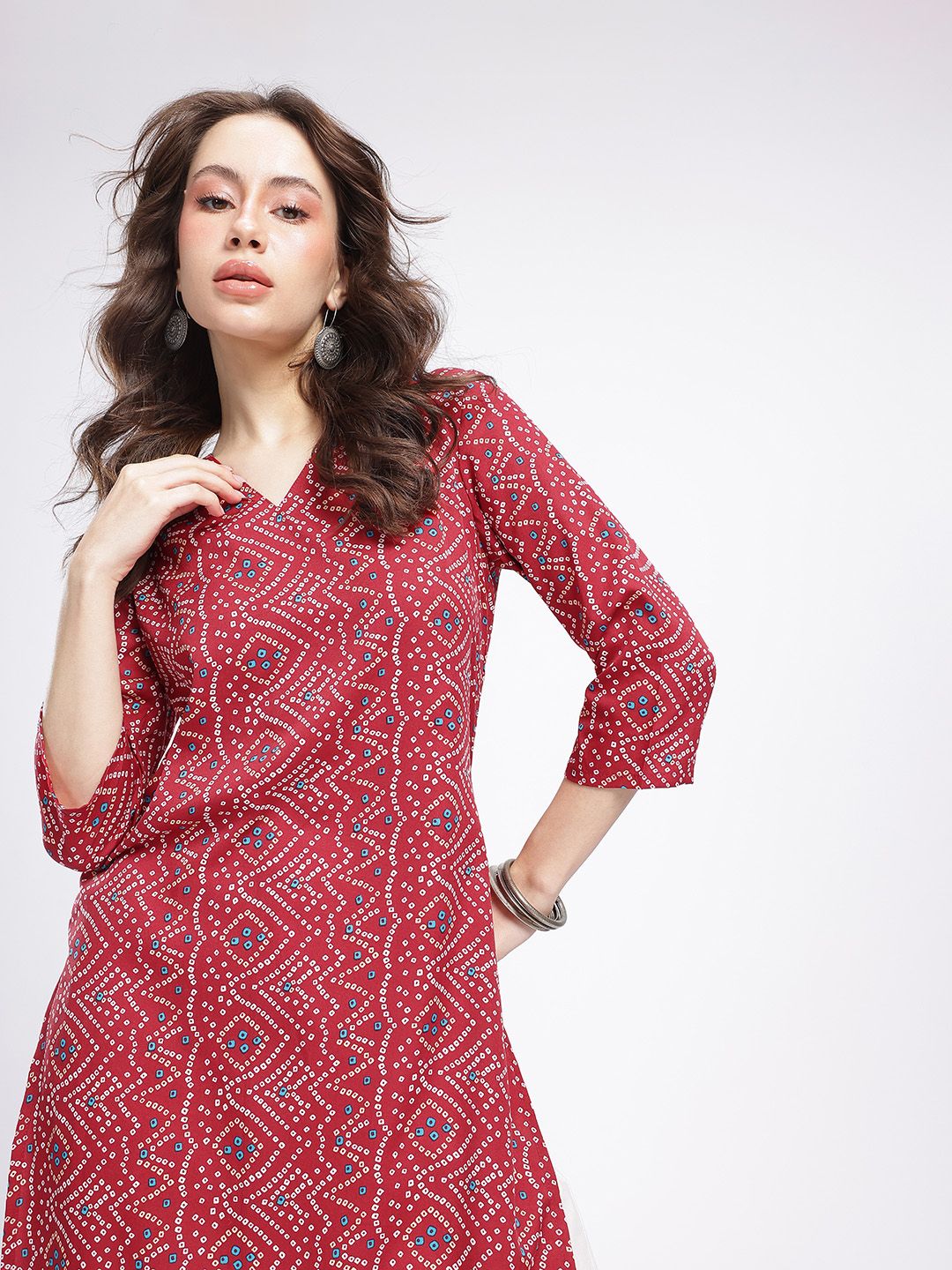 Anouk Rustic Bandhani Printed Kurta