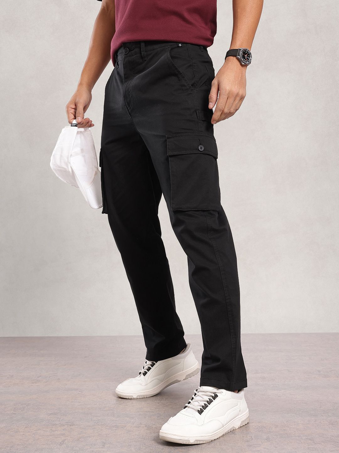 Nautica Men Cotton Flex Smart Regular Fit Cargo Trousers-picture-25