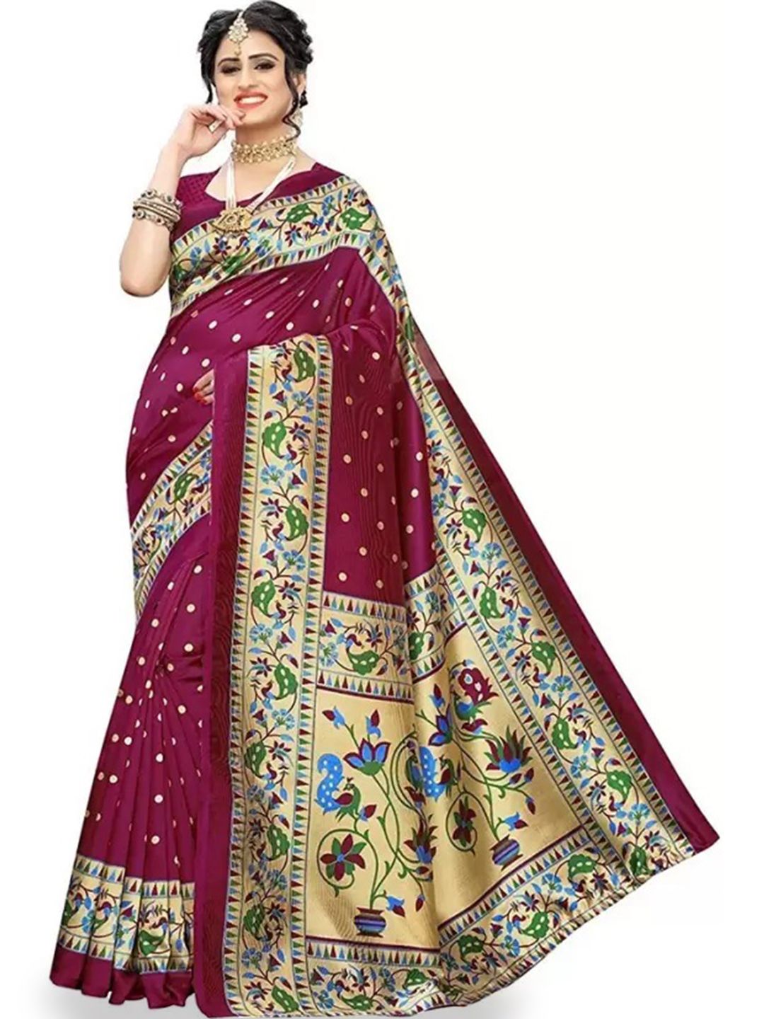 Moda Rapido Floral Zari Saree-image-37