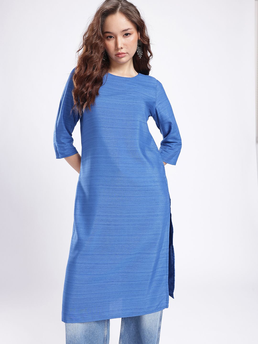 Anouk Rustic Horizontal Striped Straight Kurta-image-35
