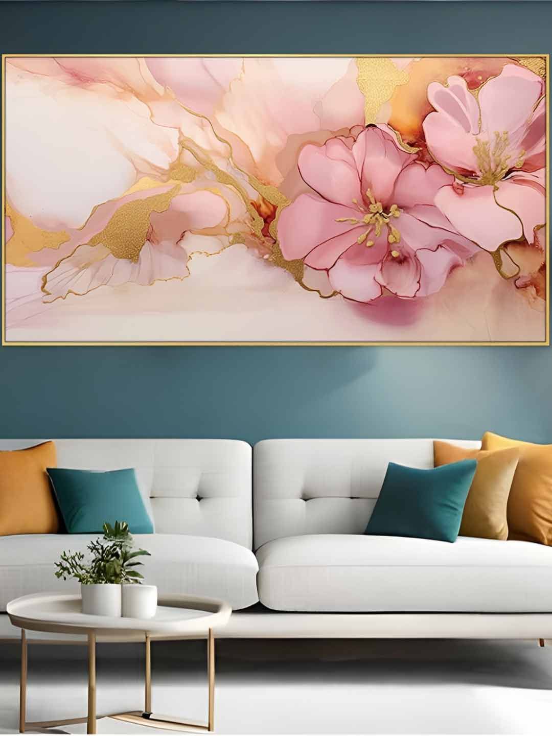 DEKORSTATION Pink & Yellow Printed Canvas Wall Painting-picture-17