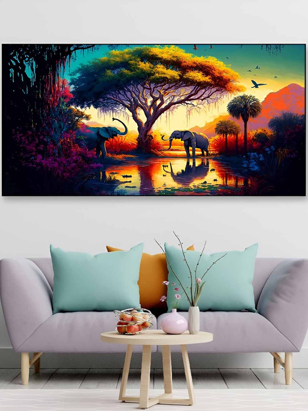 DEKORSTATION Purple & Yellow Wooden Wall Paintings-picture-26