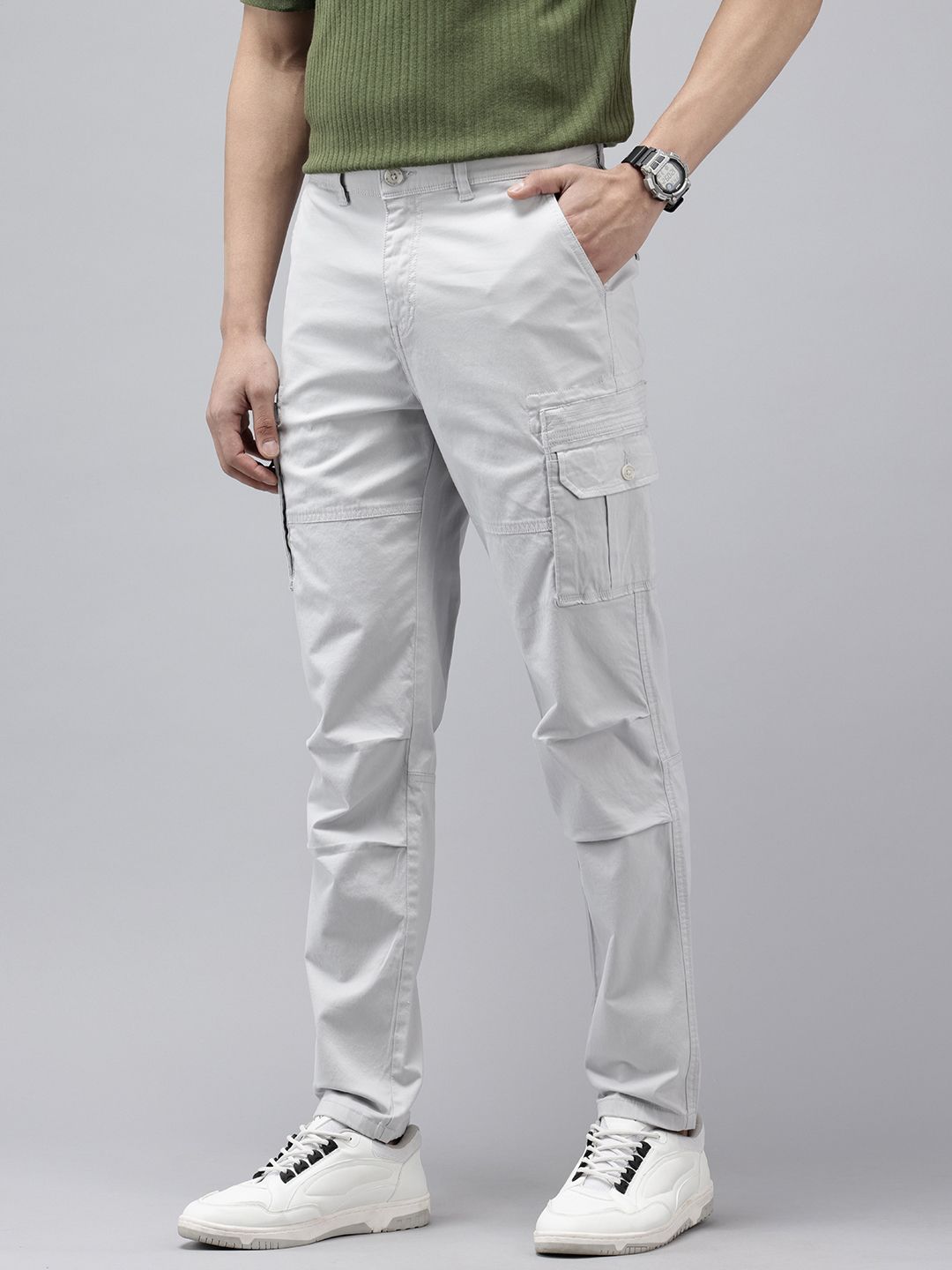 GENIPS Men Checked Bahamas Cargos Trousers-picture-31