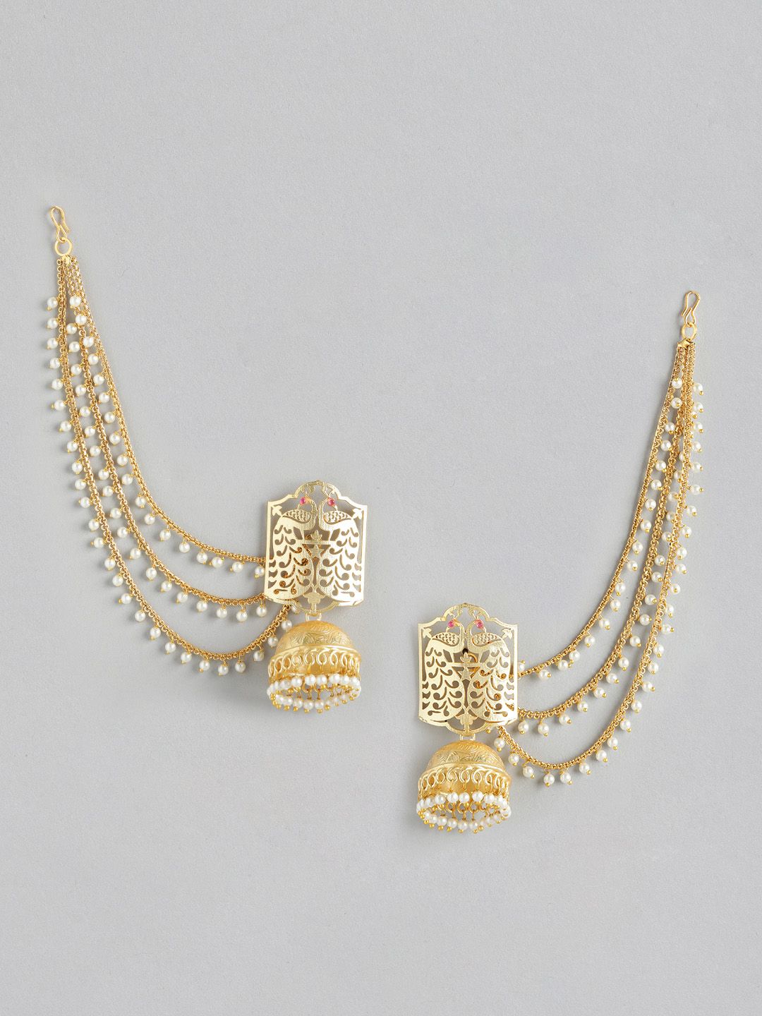 Anouk Gold Plated Jhumkas Earrings-picture-35