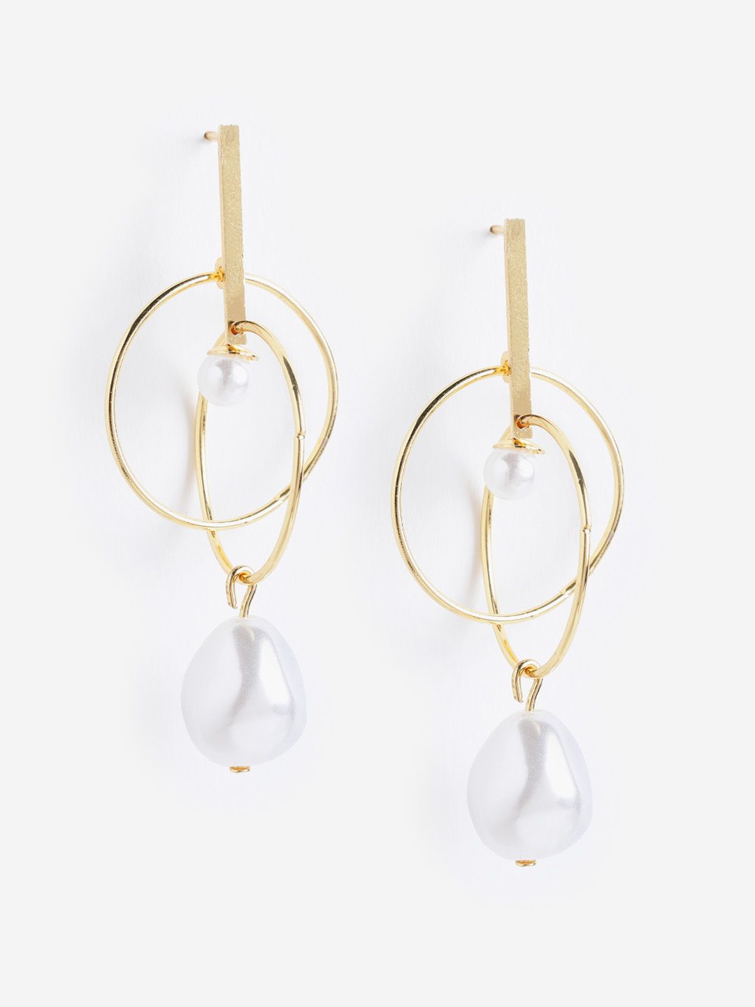 DressBerry Gold Plated Contemporary Drop Earrings-picture-29