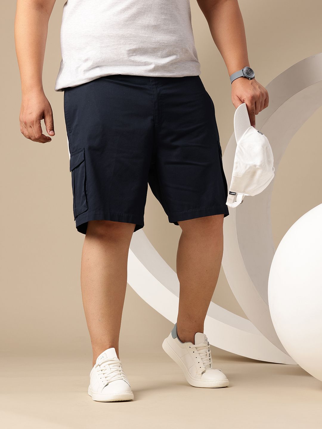 Sztori Men Plus Size Pure Cotton Cargo Shorts-picture-11