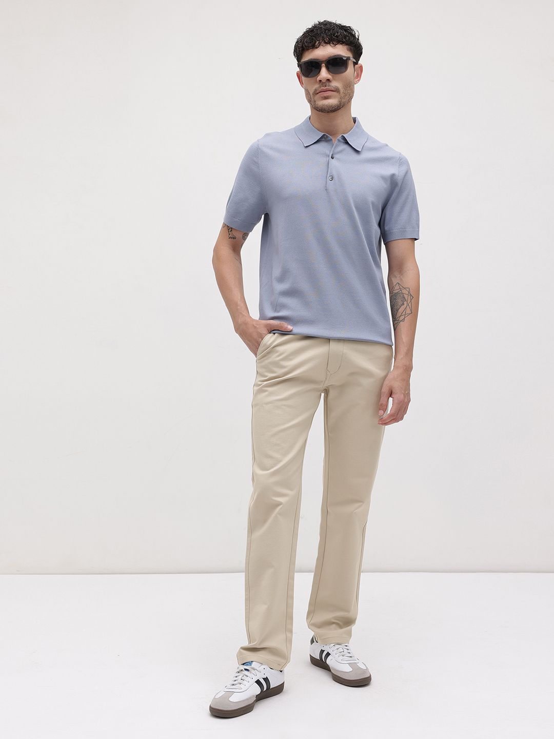 Buy The Roadster Lifestyle Co. Men Relaxed Fit Chinos Trousers ...