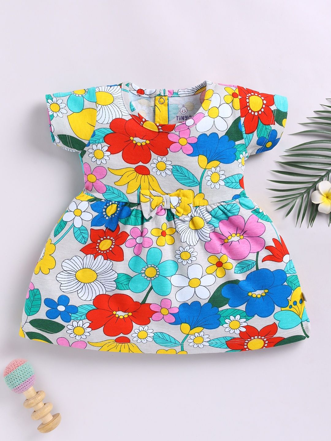 YK X Tinyo Infant Girls Floral Print Fit & Flare Dress-picture-25