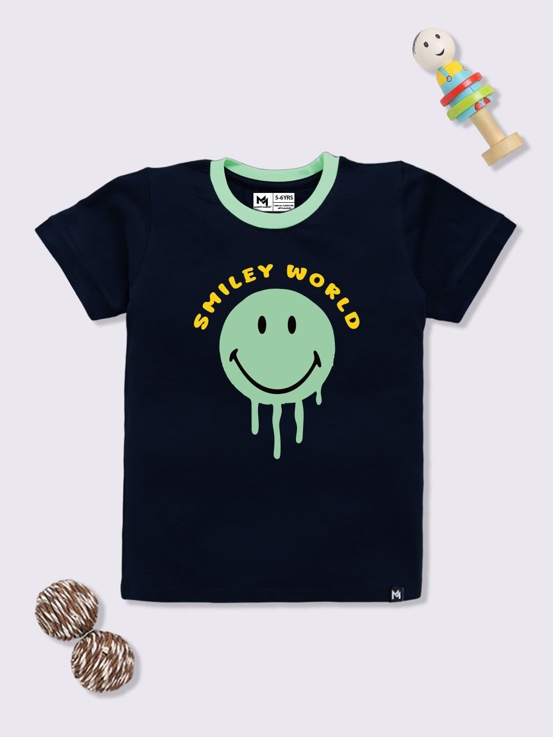 YK X Minute Mirth Boys Smiley Printed Pure Cotton T-shirt-image-42
