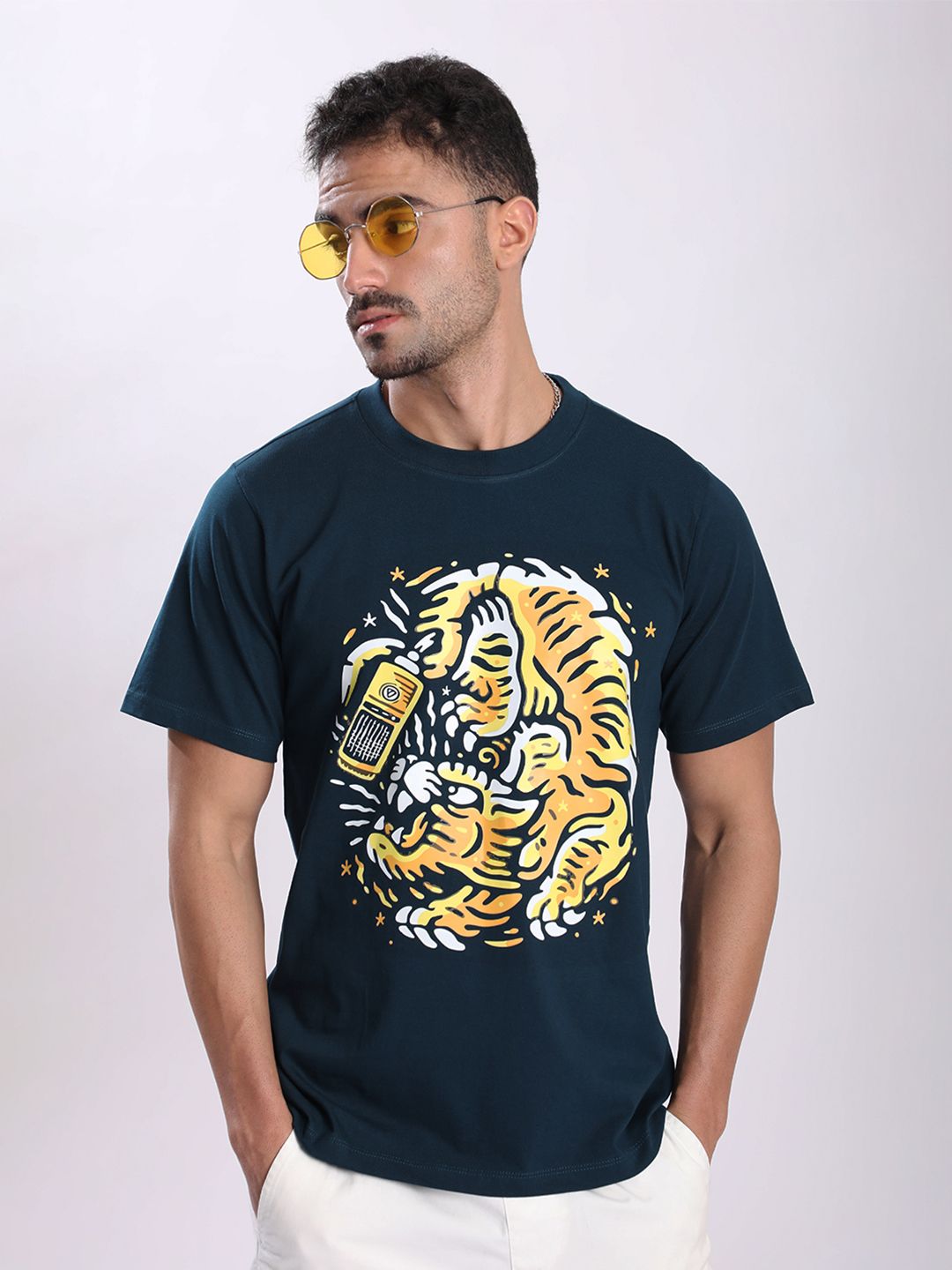 Bene Kleed Men Graphic Printed Round Neck Cotton T-shirt-picture-30