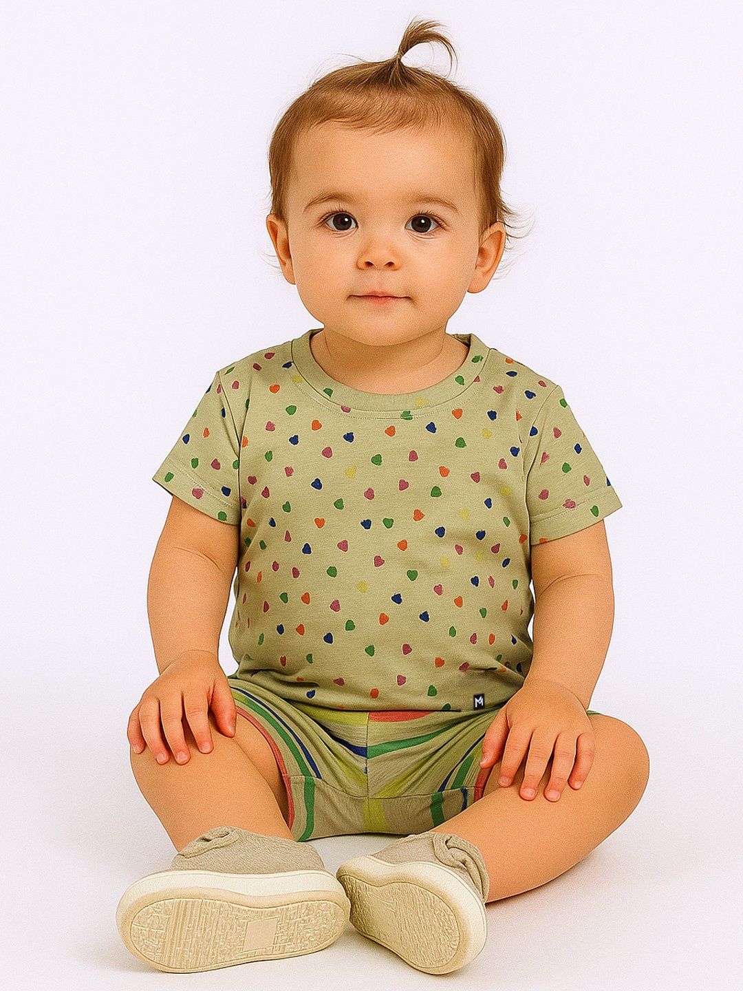 YK X Minute Mirth Infant Girls Conversational Printed T-Shirt with Shorts-picture-35