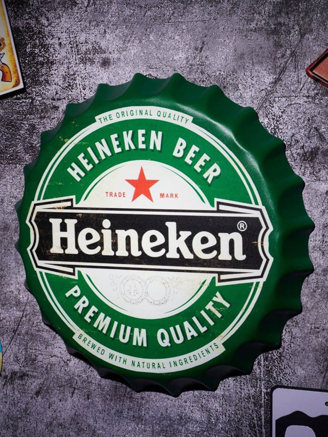 eazy wagon Green & White Bottle Caps Printed Metal Wall Hangings-picture-10