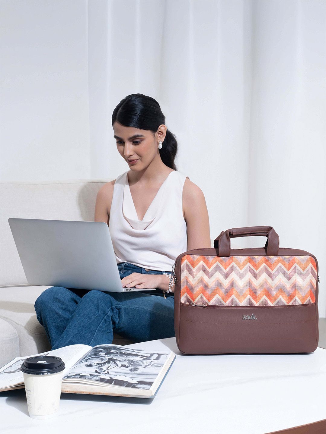 ZOUK Unisex Arin Tidal Wave Printed Laptop Bag-picture-47