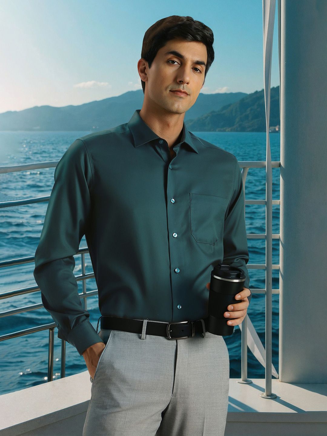 Louis Philippe Men Solid Spread Collar Cotton Formal Shirt-picture-37