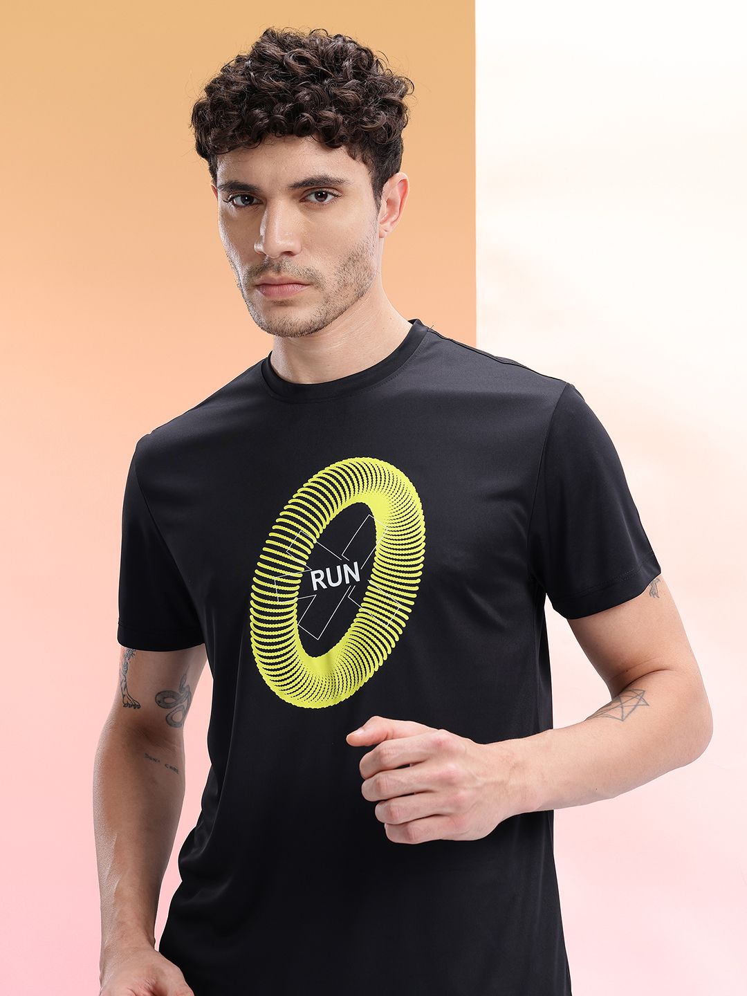 HRX by Hrithik Roshan Geometric & Brand Logo Printed Running T-shirt-picture-34
