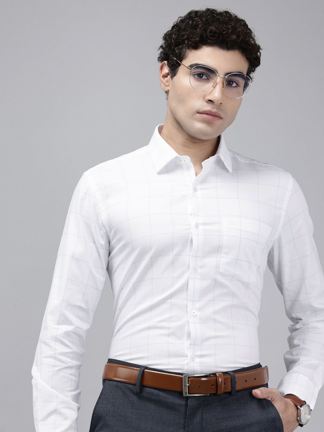 Arrow Pure Cotton Manhattan Slim Fit Checked Formal Shirt-picture-10