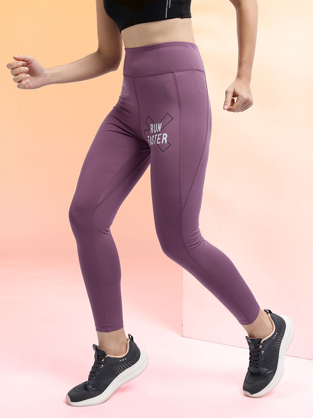 HRX by Hrithik Roshan Women Typography Printed Rapid-Dry Running Tights-picture-30