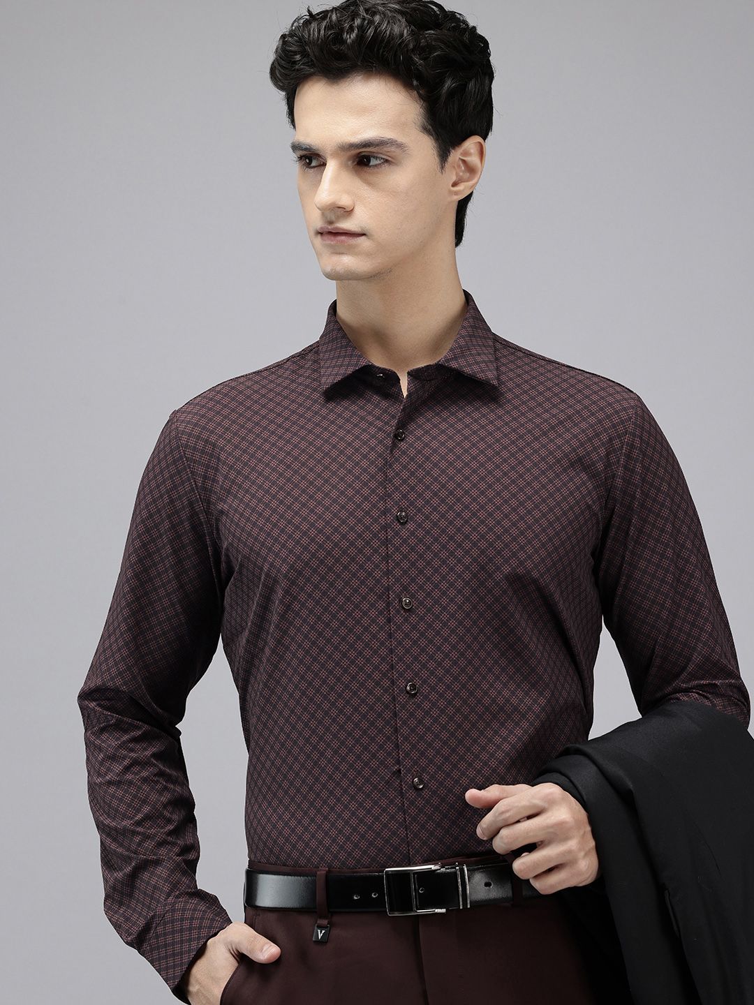 Van Heusen Slim Fit Tartan Checks Formal Shirt-picture-11