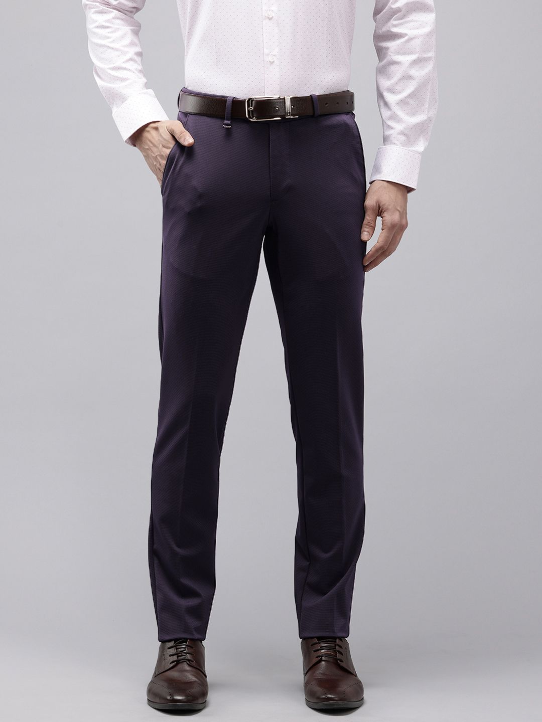 Van Heusen Men Micro Ditsy Printed Slim Fit Formal Trousers-picture-29