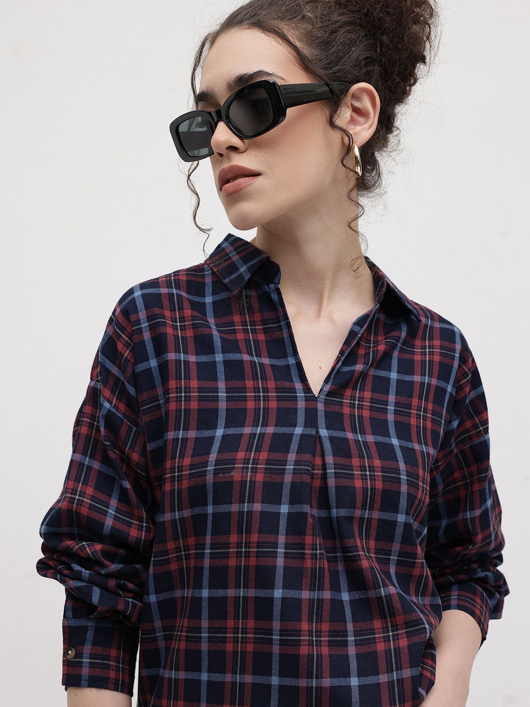 The Roadster Lifestyle Co. Checked Cotton Top-picture-23