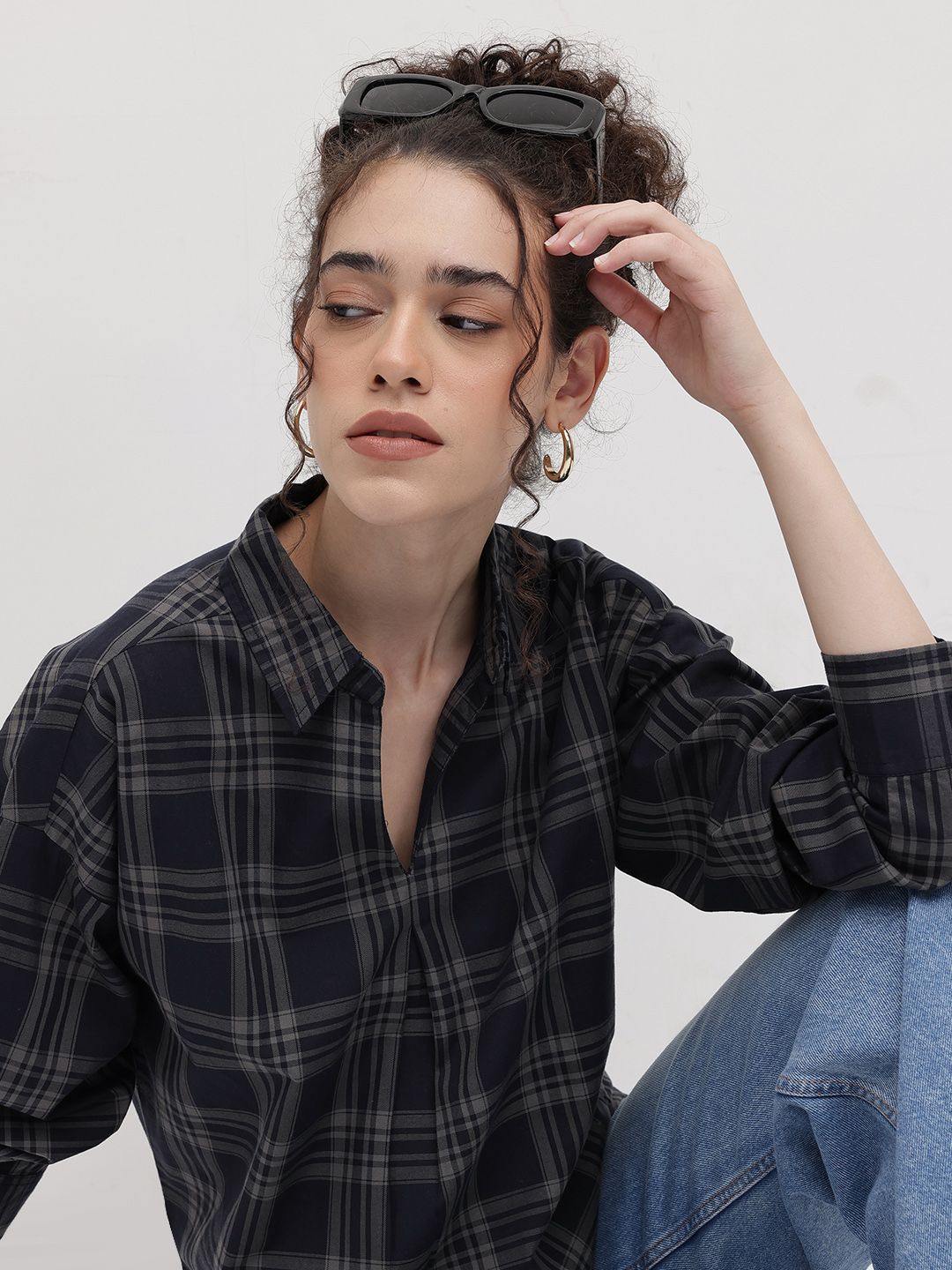 The Roadster Lifestyle Co. Checked Cotton Top-picture-44