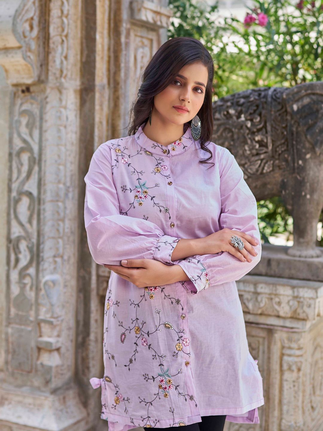 Moda Rapido Embroidered A-Line Dress-picture-40