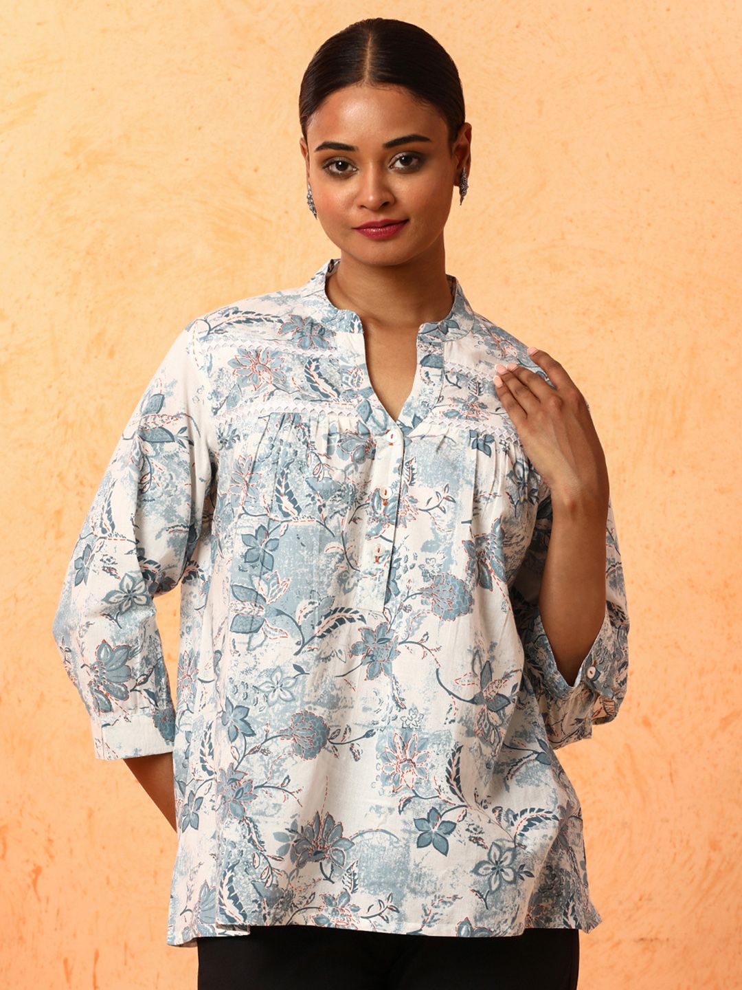 Jaipur Kurti Women Floral Print Cotton Top-picture-17