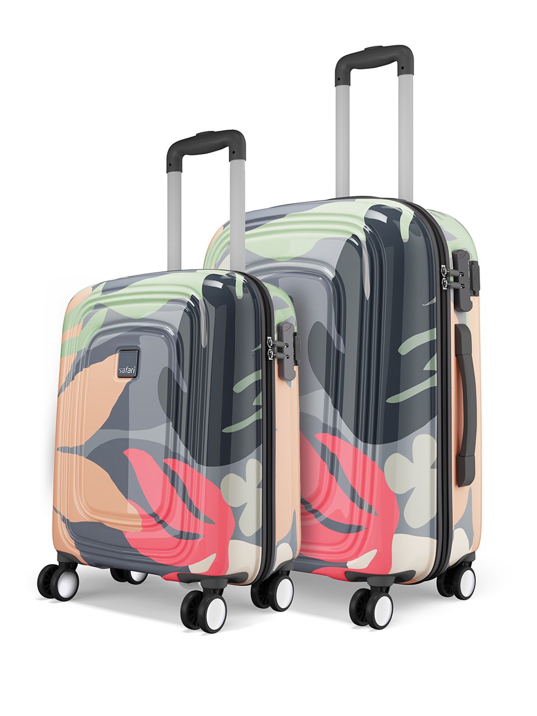 Safari Aurum Set Of 2 Printed USB Charging Port Hard Trolley Bag- 164L-picture-49