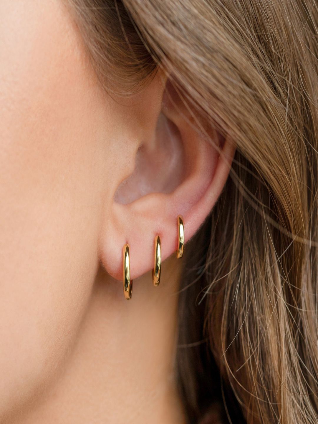 AQUASTREET Set of 3 pairs 18K Plated Waterproof Anti-Tarnish Huggies Hoop Earring Set-picture-33