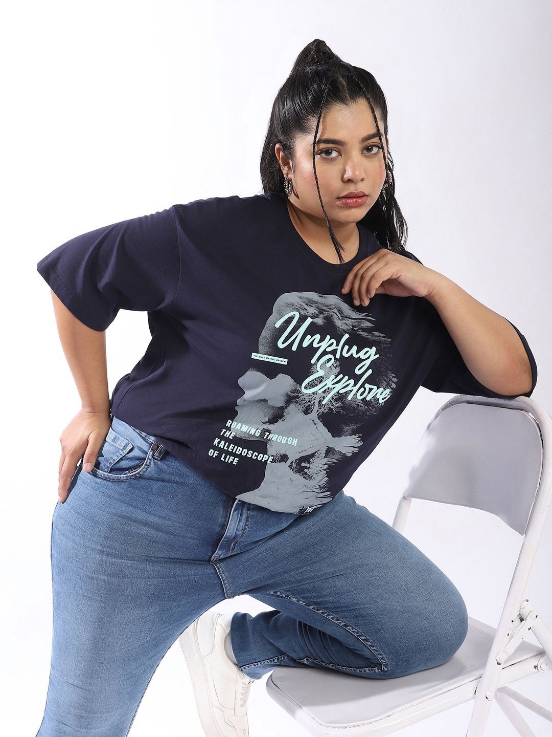 Freeform by High Star Women Oversized Printed T-shirt-picture-23