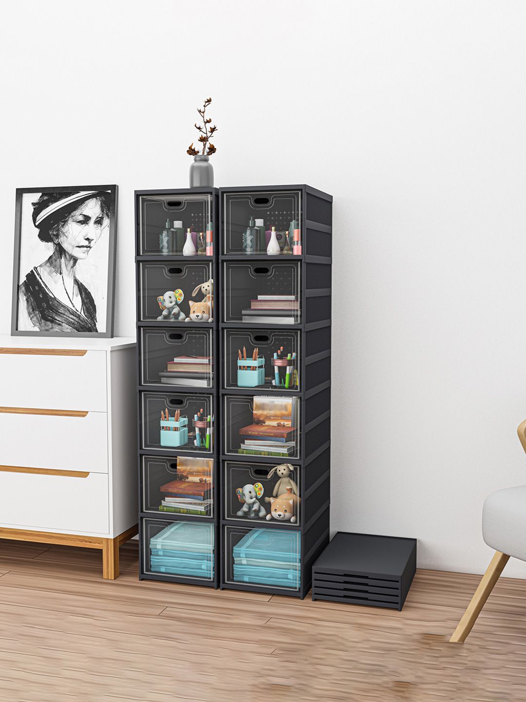 Kuber Industries Grey Pack Of 2 6-Tier Organisers-picture-20