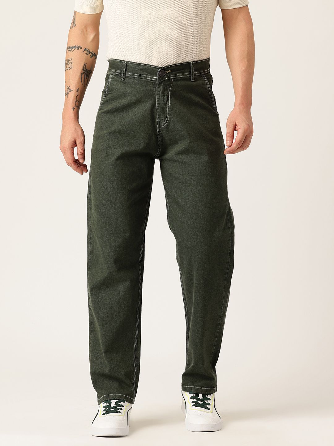 PARIS HAMILTON Men Relaxed Fit Mid-Rise Heavy Fade Acid Wash Stretchable Jeans-picture-34