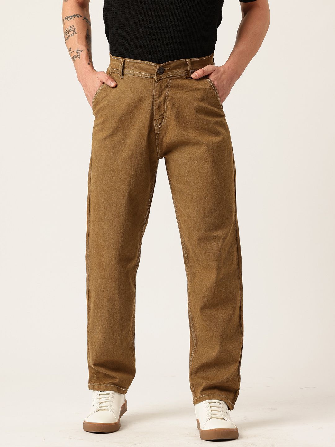 PARIS HAMILTON Men Relaxed Fit Mid-Rise Heavy Fade Acid Wash Stretchable Jeans-picture-36