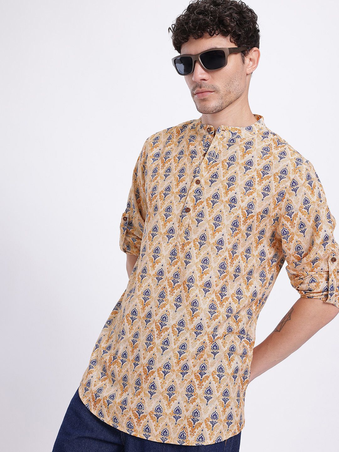 Anouk Rustic Ethnic Motifs Printed Roll-Up Sleeves Straight Kurta-picture-19