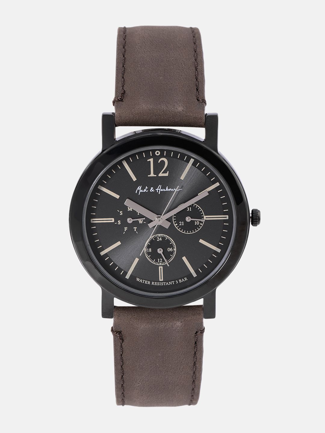 Mast & Harbour Unisex Brass Dial & Leather Straps Analogue Multi Function Watch-picture-47