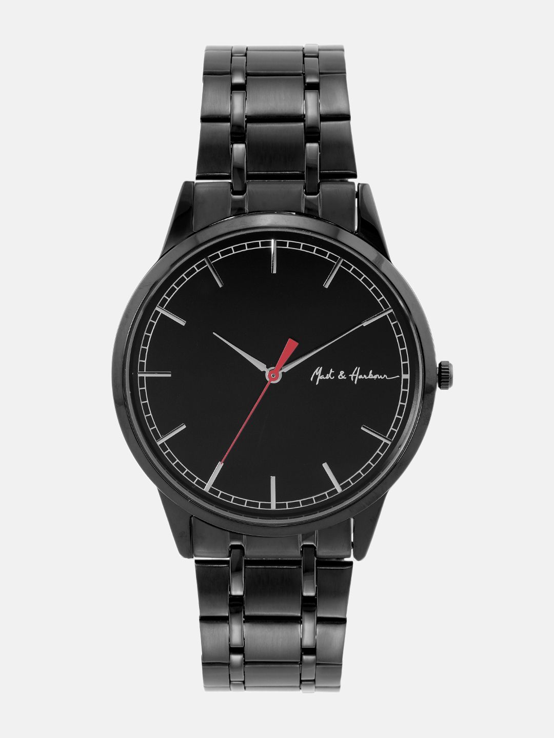 Mast & Harbour Unisex Brass Dial & Stainless Steel Textured Straps Analogue Multi Function Watch