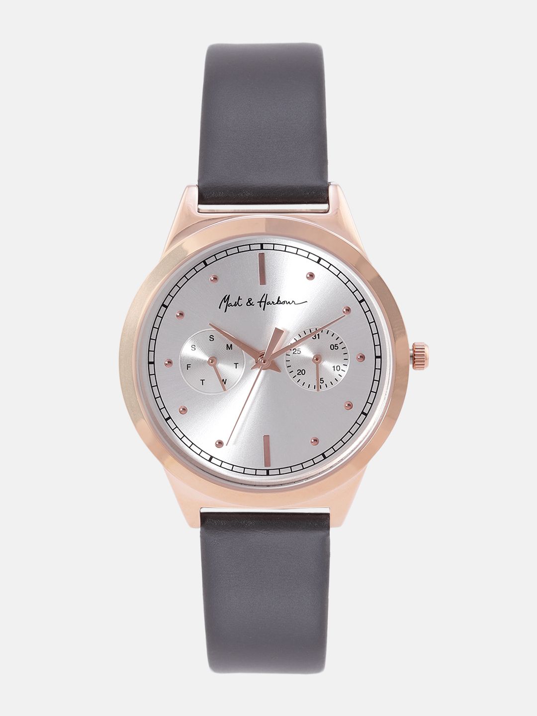 Mast & Harbour Unisex Brass Dial & Leather Straps Watch-picture-46