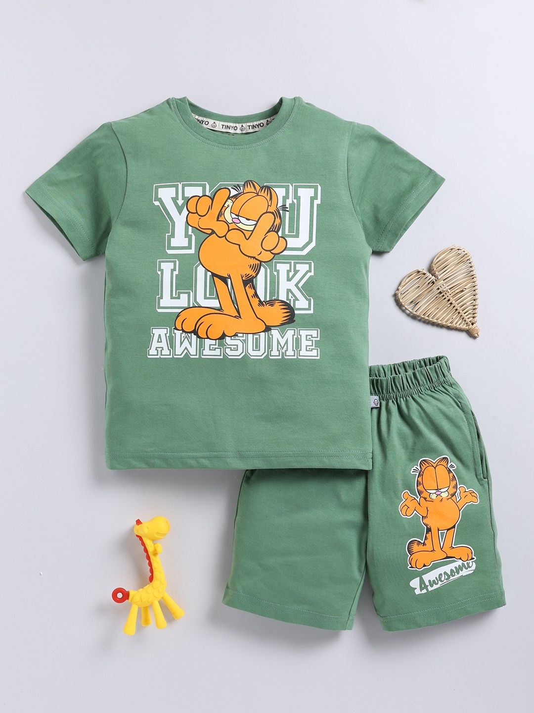 YK X Tinyo Boys Garfield Printed Pure Cotton Clothing Set-picture-10