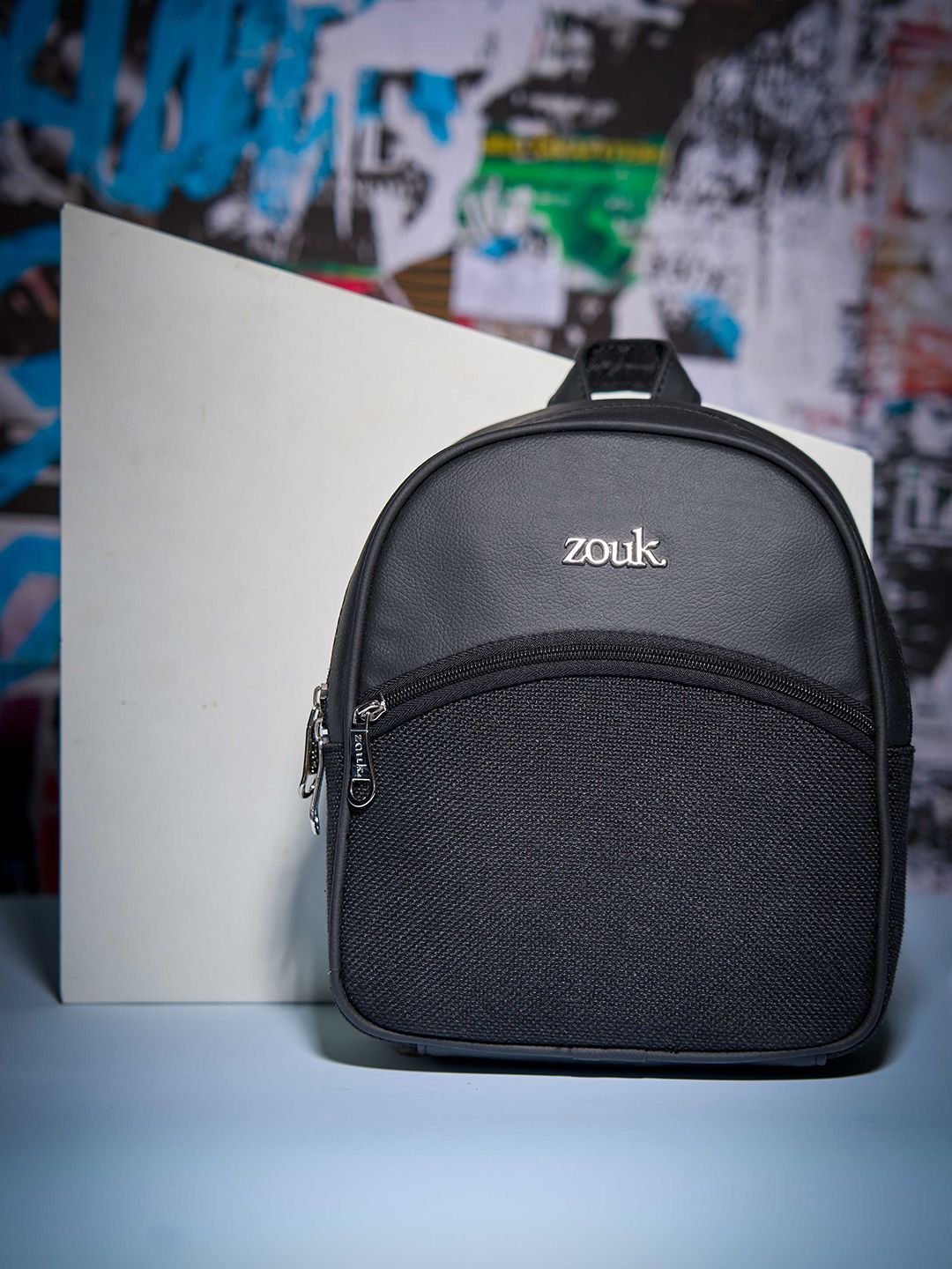 Alt by Zouk Unisex Jet Black Mini Backpack
