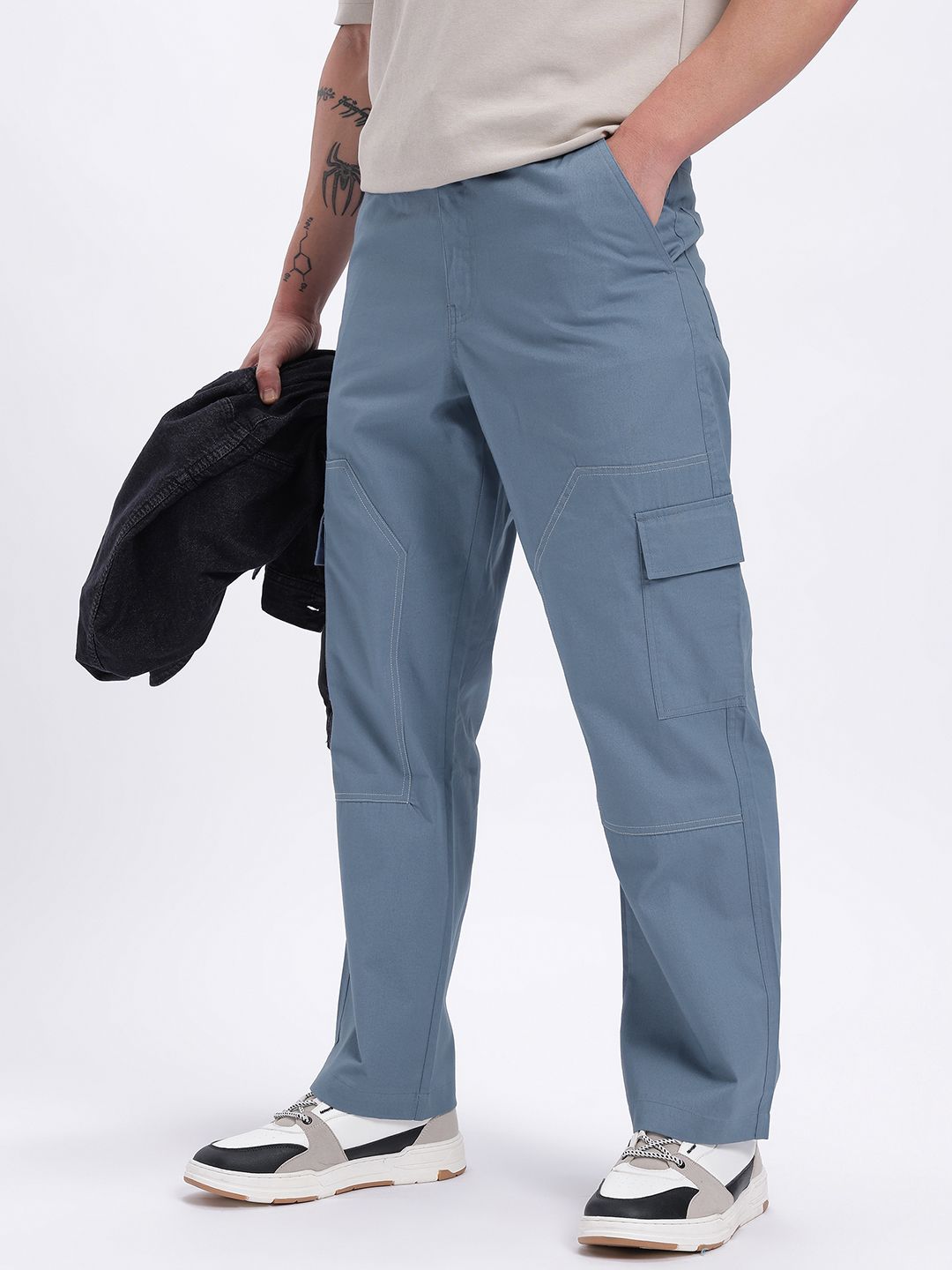 glitchez Men Mid-Rise Pure Cotton Relaxed Fit Cargos-picture-25