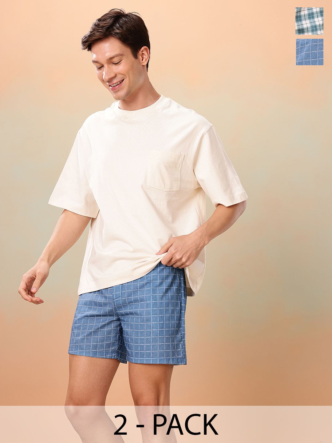 Mast & Harbour Men Pack Of 2 Assorted Pure Cotton Boxers-picture-57