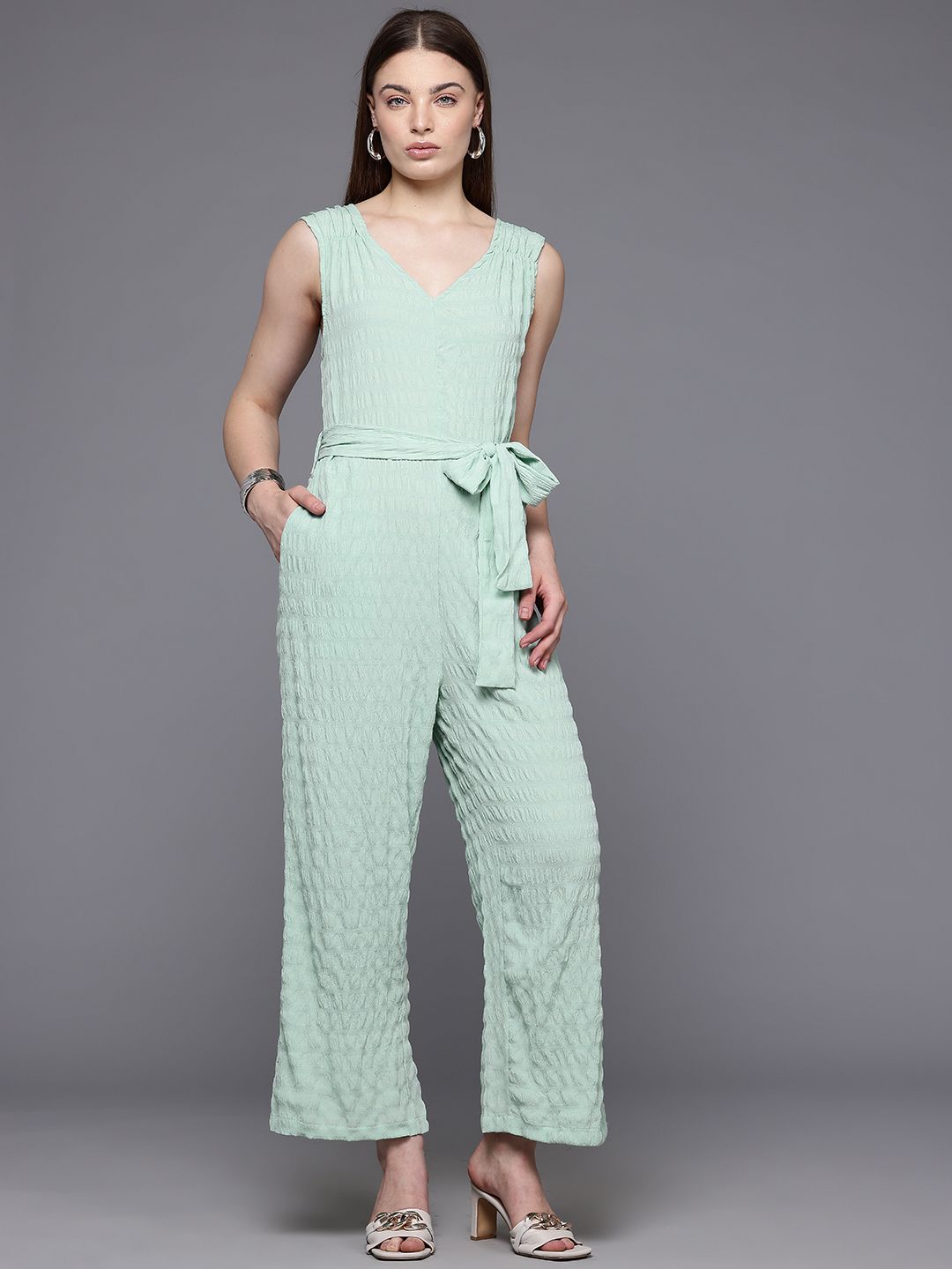 Freehand by The Indian Garage Co Textured Basic Jumpsuit-picture-27