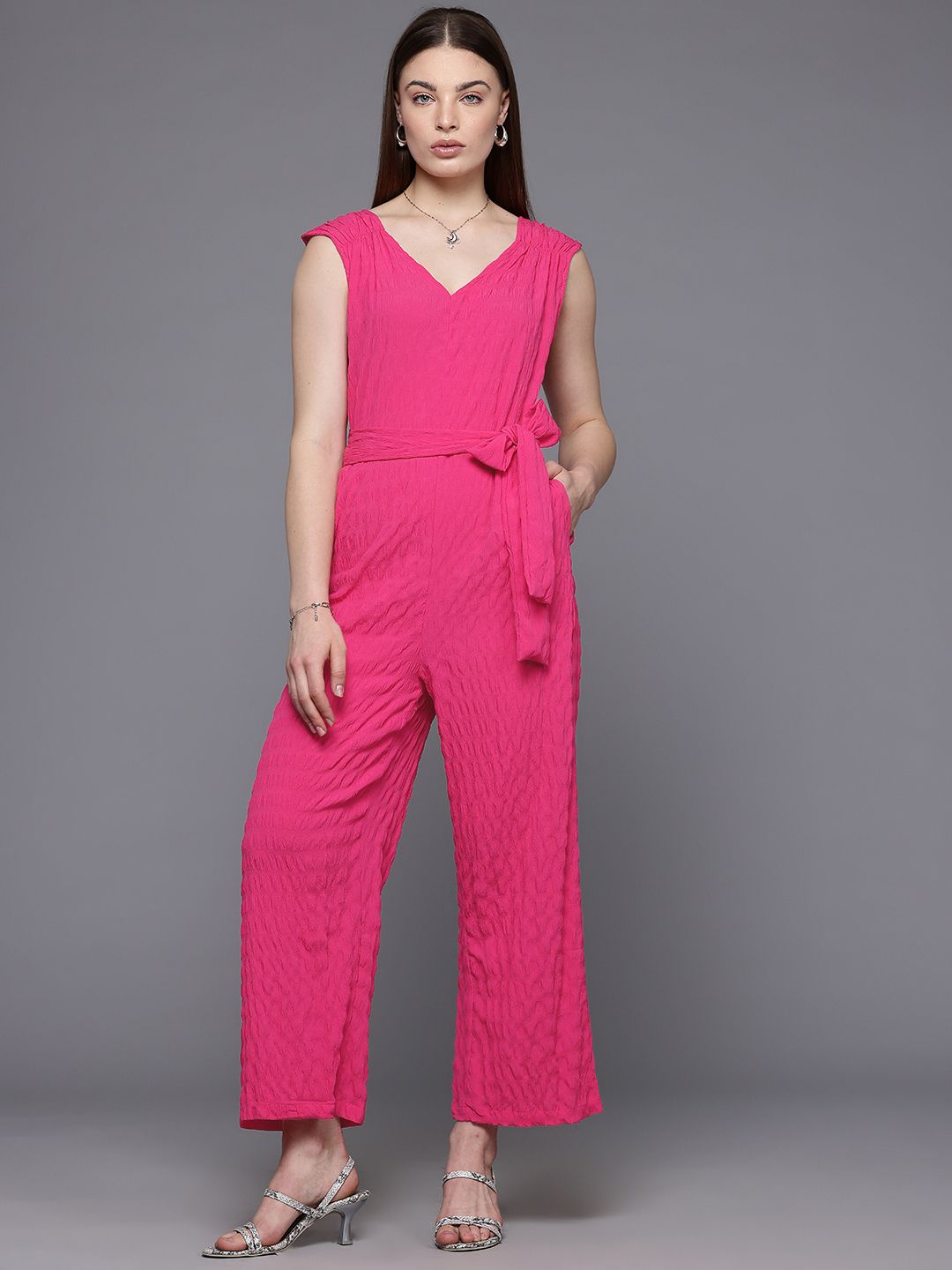 Freehand by The Indian Garage Co Textured Basic Jumpsuit-picture-26