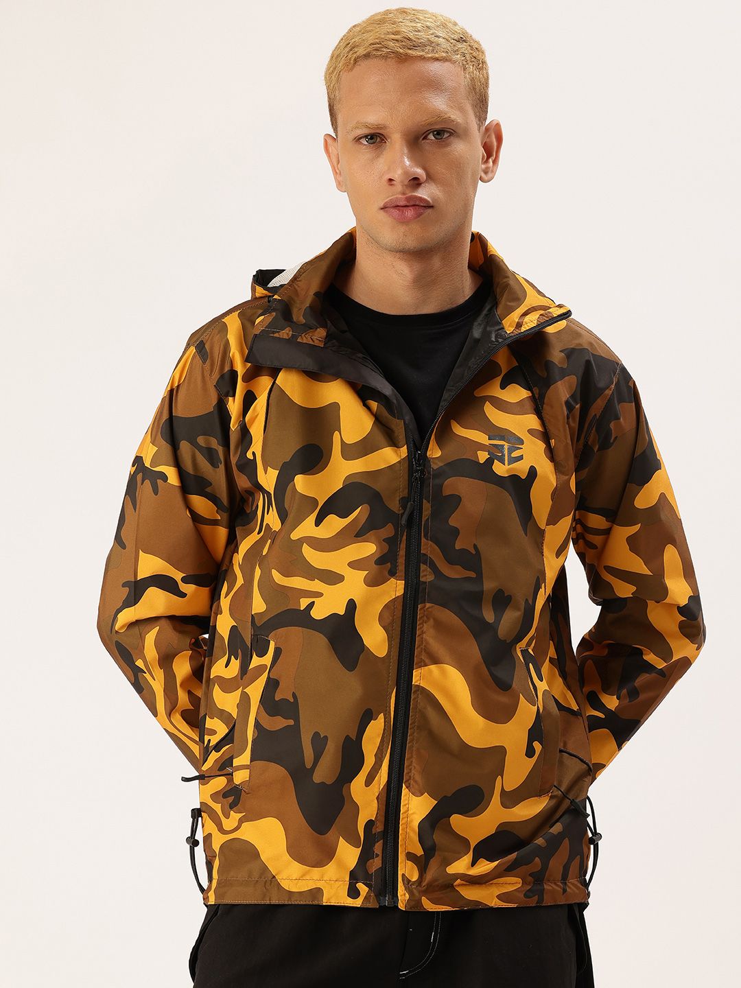 FIFTY TWO Abstract Printed Hooded Rain Jacket-picture-28